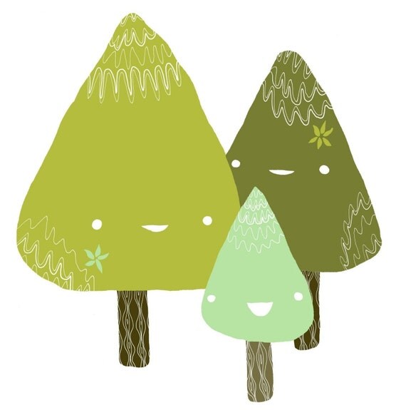 Tree Family Friends  - 5x7 print