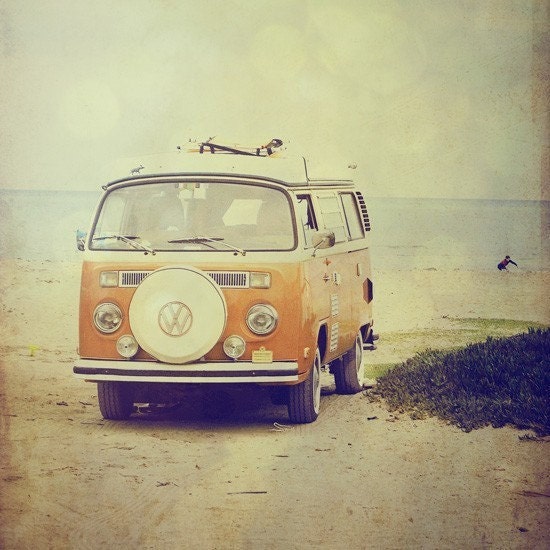 VW photo kombi van Title Beach Wagon Collection Vintage Beach Art