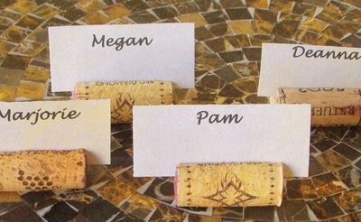 Place card holders, wine corks