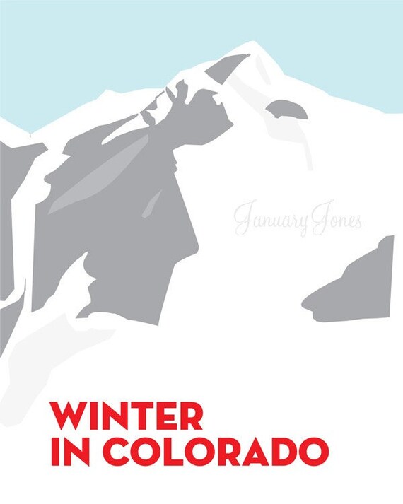 winter in colorado art print poster wall decor