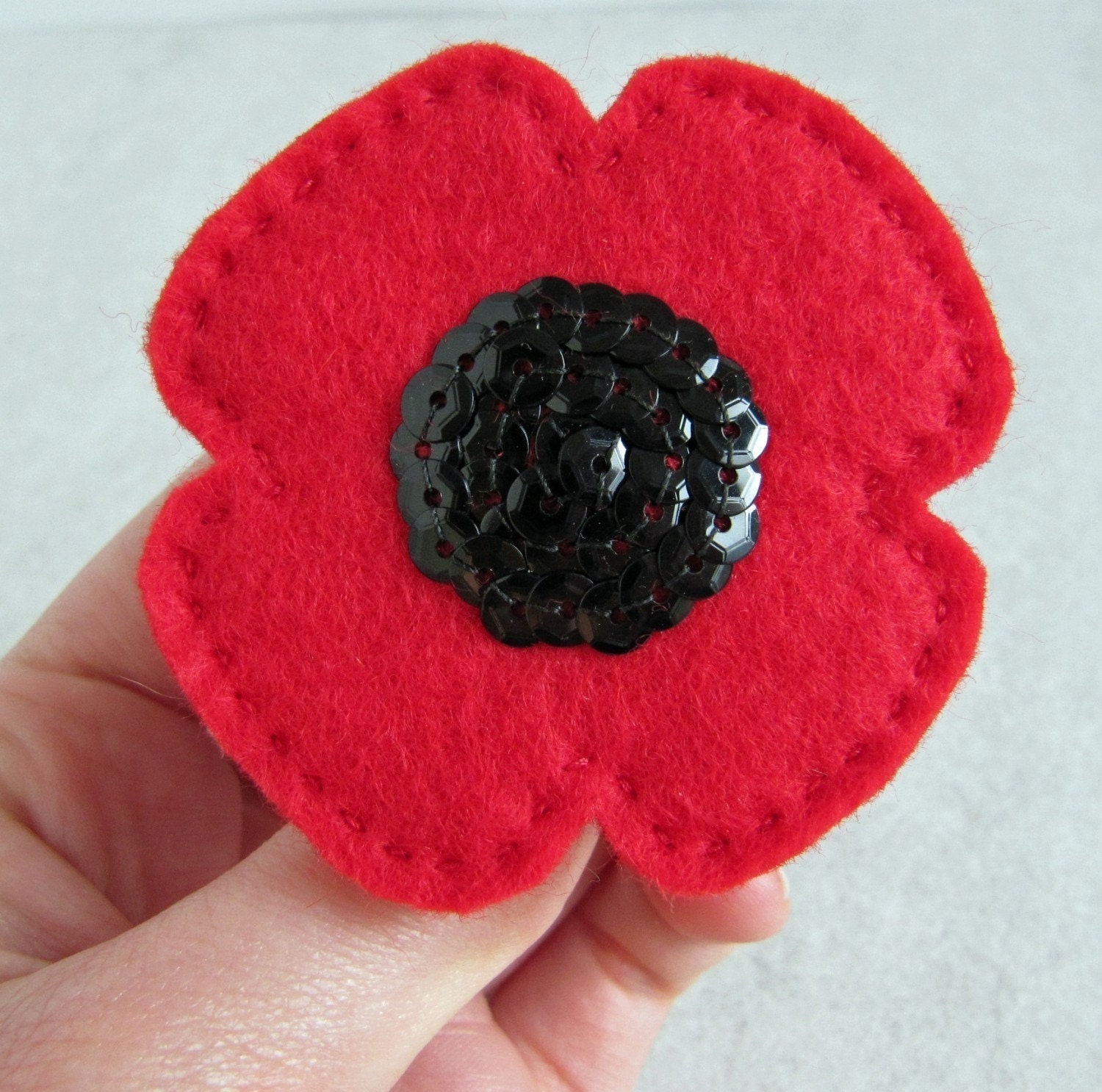 Poppy brooch - supporting the Royal British Legion Poppy Appeal 2011