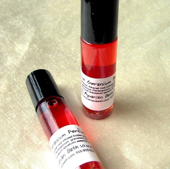 Rose Geranium Perfume - Aromatherapy - Roll On Perfume - Natural Perfume Oil - Natural Botanical Perfume - Vegan Perfume