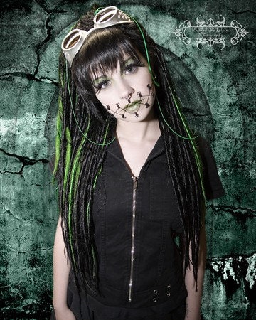 Black n Green DREADLOCK Wig From PunkyFresh