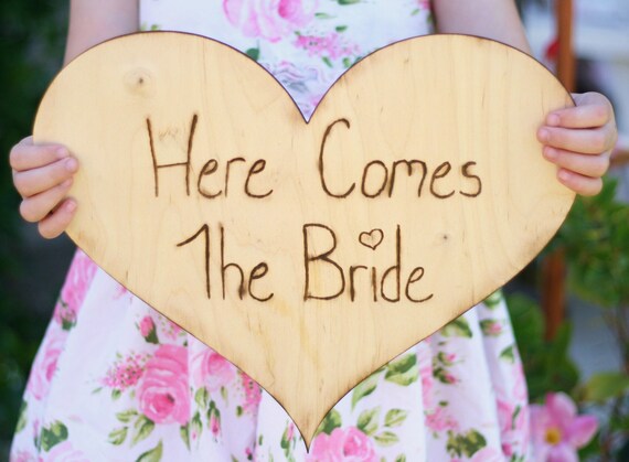 Here Come The Bride Sign Vintage Wedding Decor