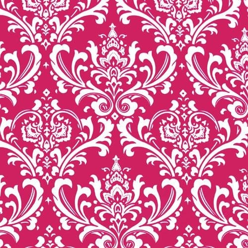 Each set includes 4 Ozborne Candy PinkFuchsia and white damask napkins 