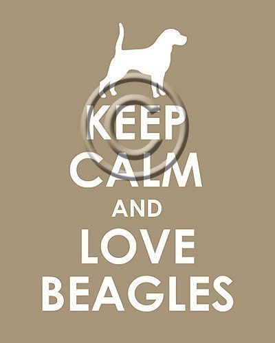 Keep Calm and Love Beagles archival print