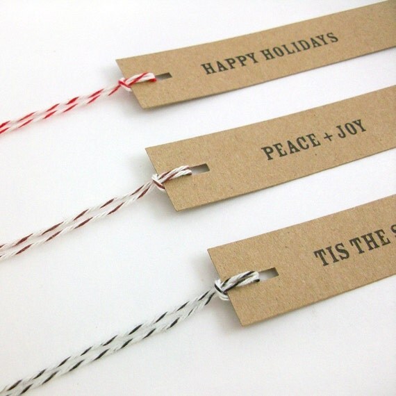 CUSTOM Kraft Gift Tags - Pennant Flag Set of 14, $10 from OhHelloMagpie at Etsy