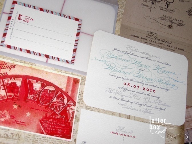 Vintage Travel Wedding Invitation From LetterBoxInk