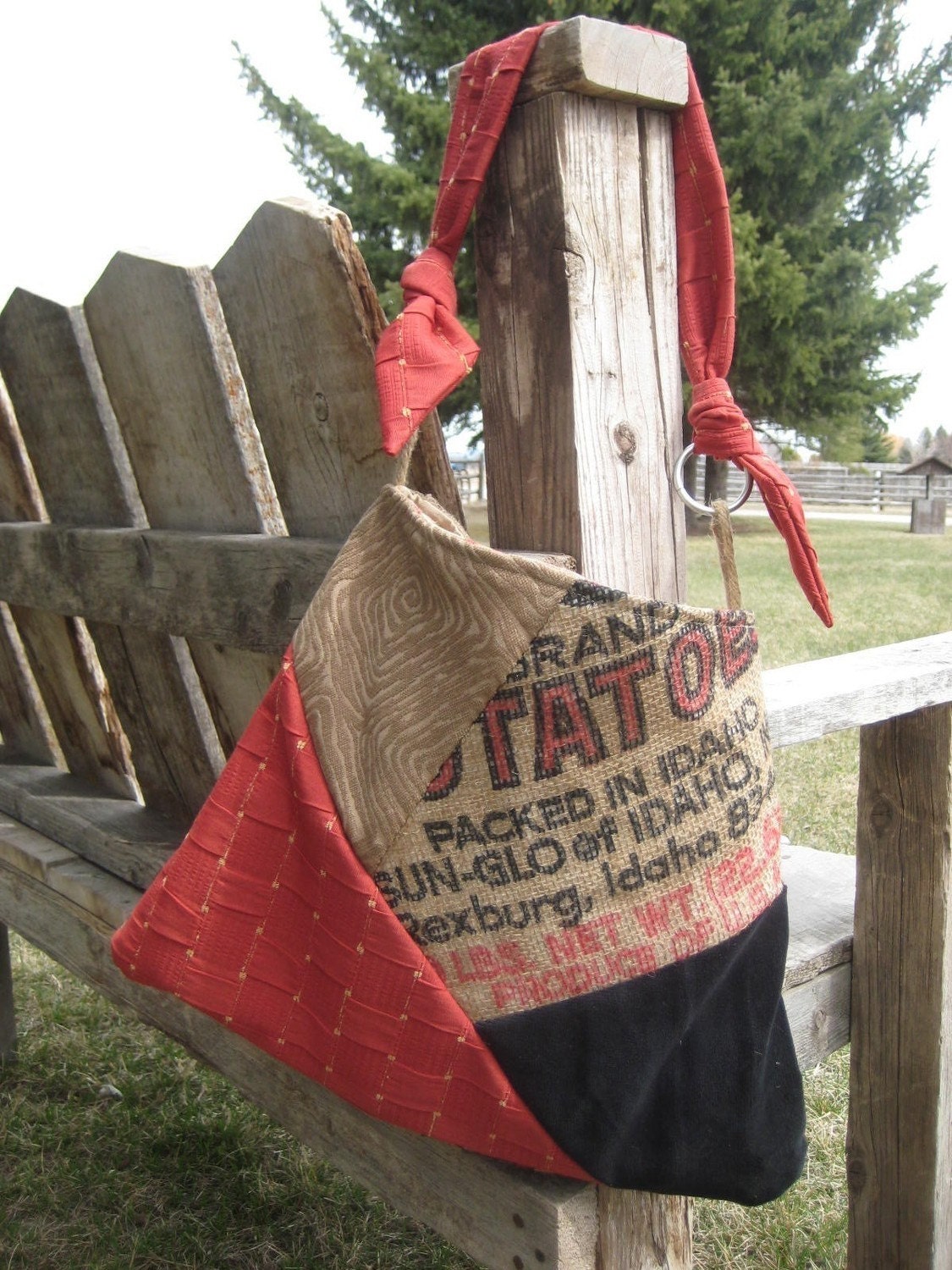 MELISSA Handbag Pattern, with free instructions on how to sew with a burlap potato sack - PDF Download