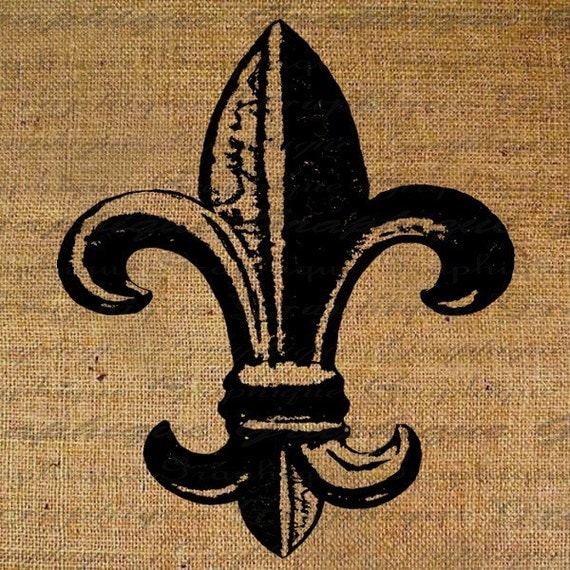 Fleur de Lis Bold French Digital Image Download Sheet Transfer To Pillows Tote Tea Towels Burlap No. 1022