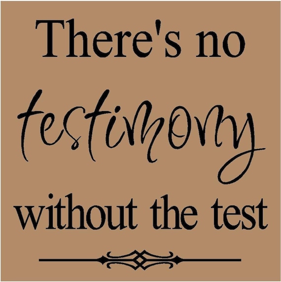 T78- There's no testimony without the test  12x12  vinyl wall art decals lettering words home decor sayings quote stickers