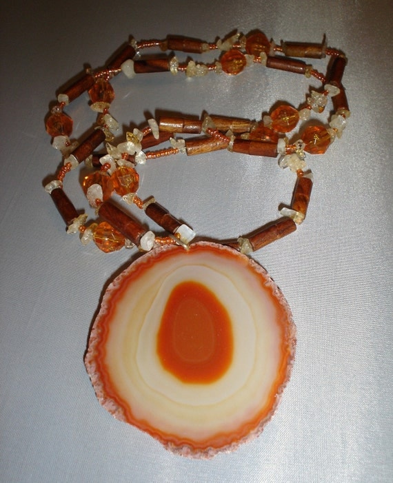 RICHARME Orange Turkish Agate long necklace
