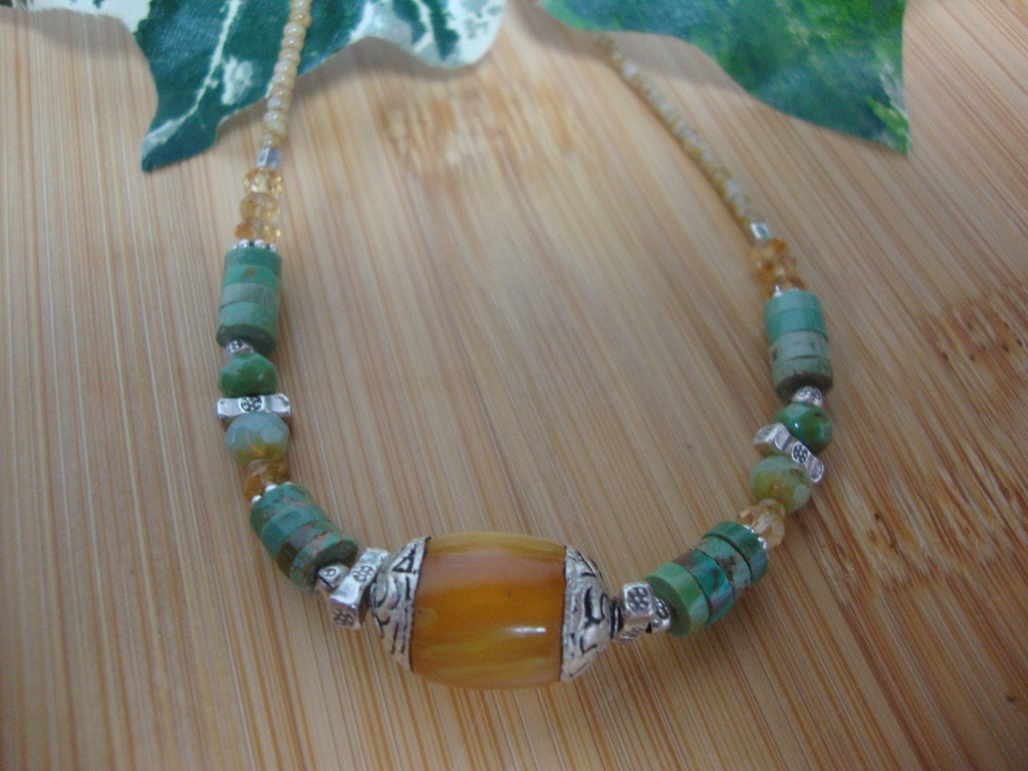 Copal Amber And Turquoise Necklace Preview 1