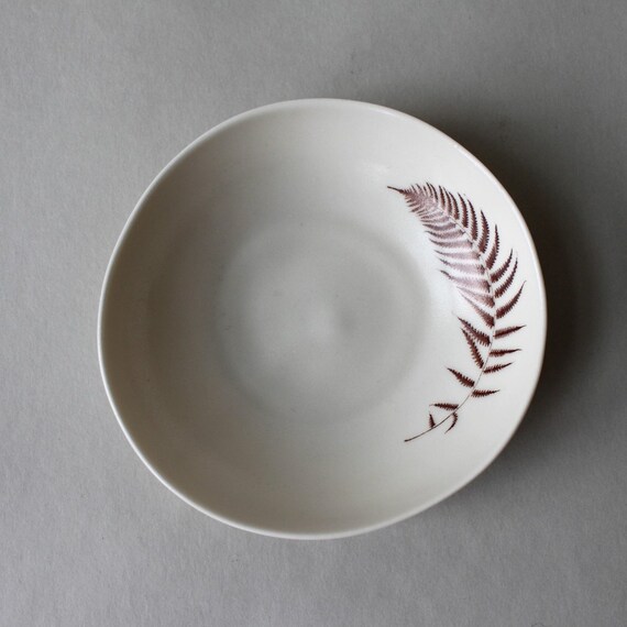 small dessert bowl with fern