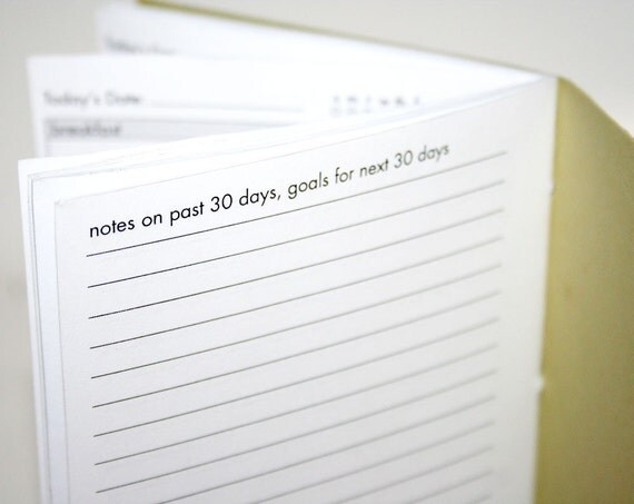 30 Days of Health - Food & Exercise Journal -  Orange - You will never find time for anything, If you want time you must make it