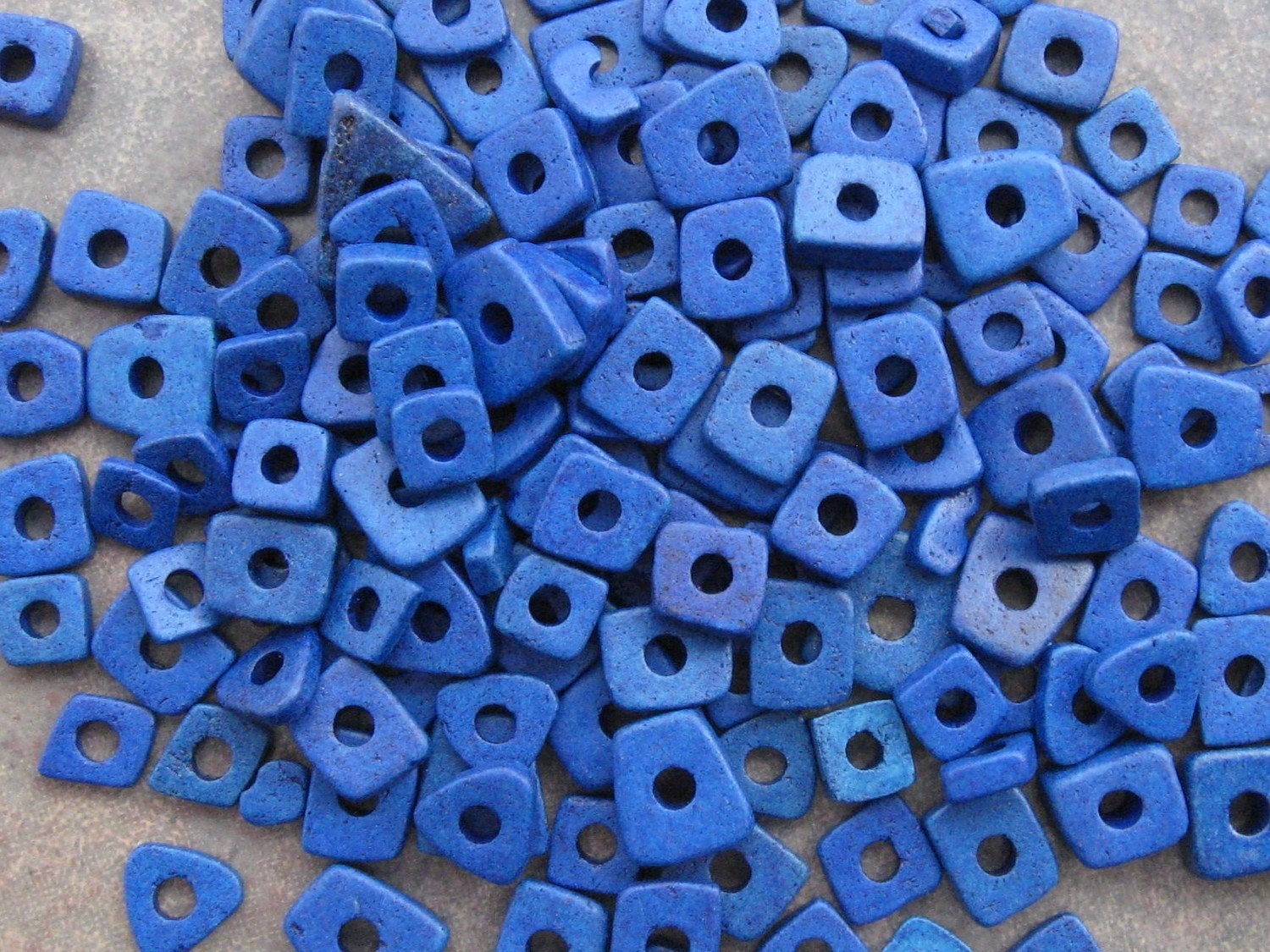 COBALT BLUE Greek Ceramic Beads - Little Chip Beads