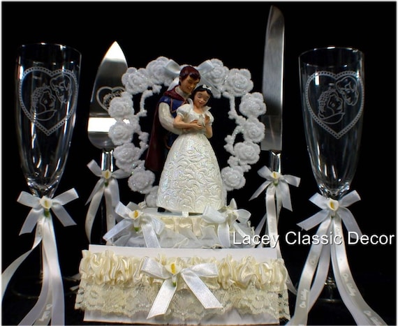 Disney Snow White Wedding Cake Topper Gafas mucho Cuchillo