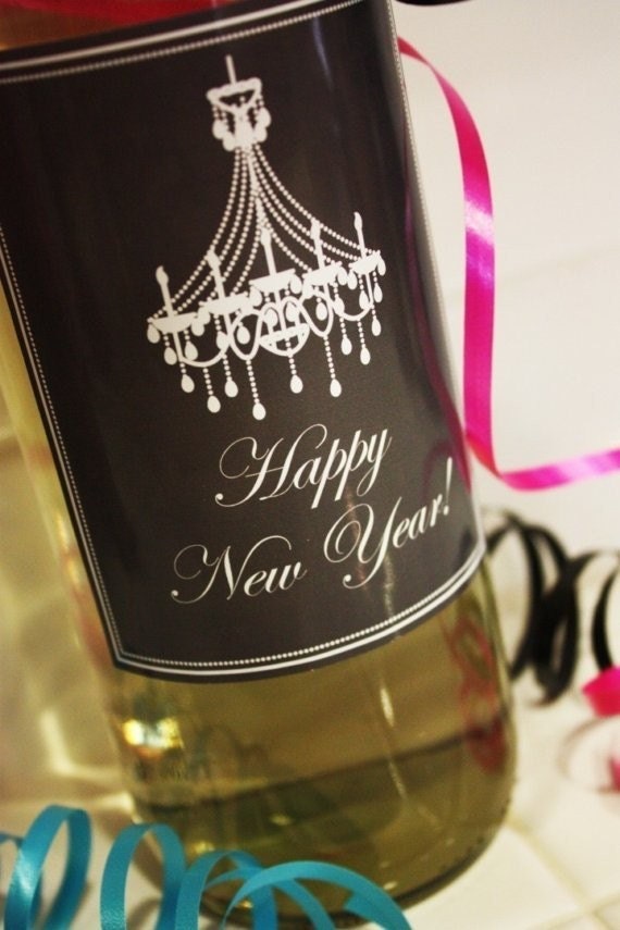 Printable New Years Wine Label