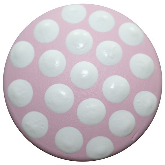 Pink with White Polka Dot Knobs