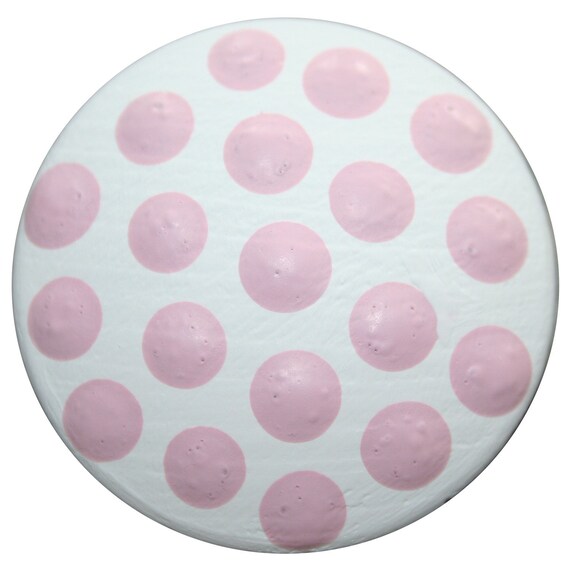 Pink with White Polka Dot Knobs