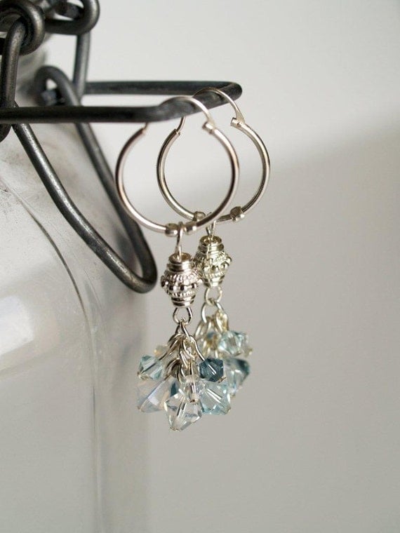 Shades of Blue Hoop Earrings
