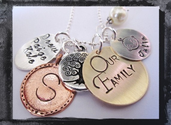 Mixed Up Metal Charms with Initial, Baby, Kids, Family, and Tree Charm