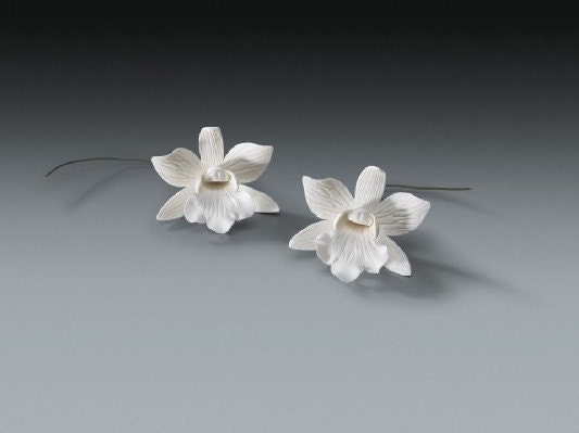 Set of 24 White Orchids for Wedding Cakes and Cake Decorating
