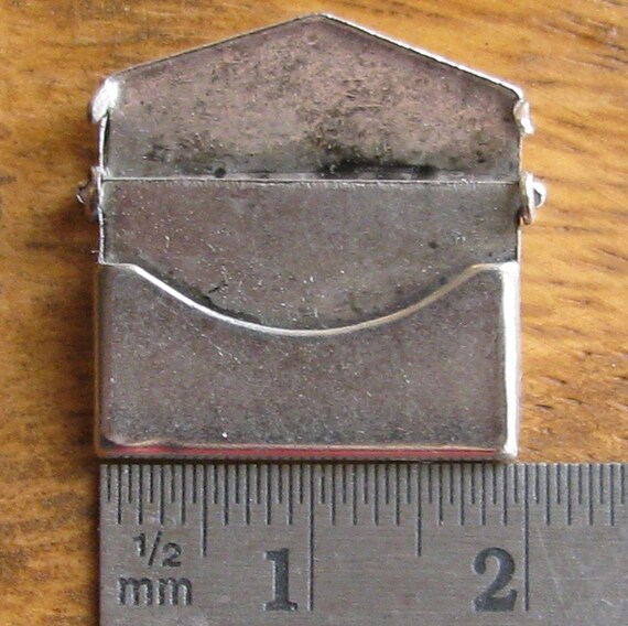2 Small Antique Silver Brass Love Letter Smooth  Envelope Finding 746
