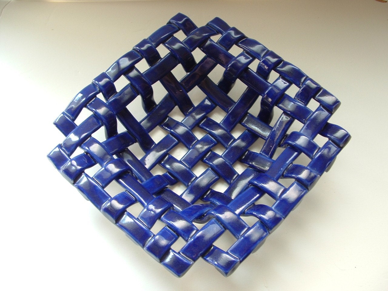 Square Woven Bowl With Holes