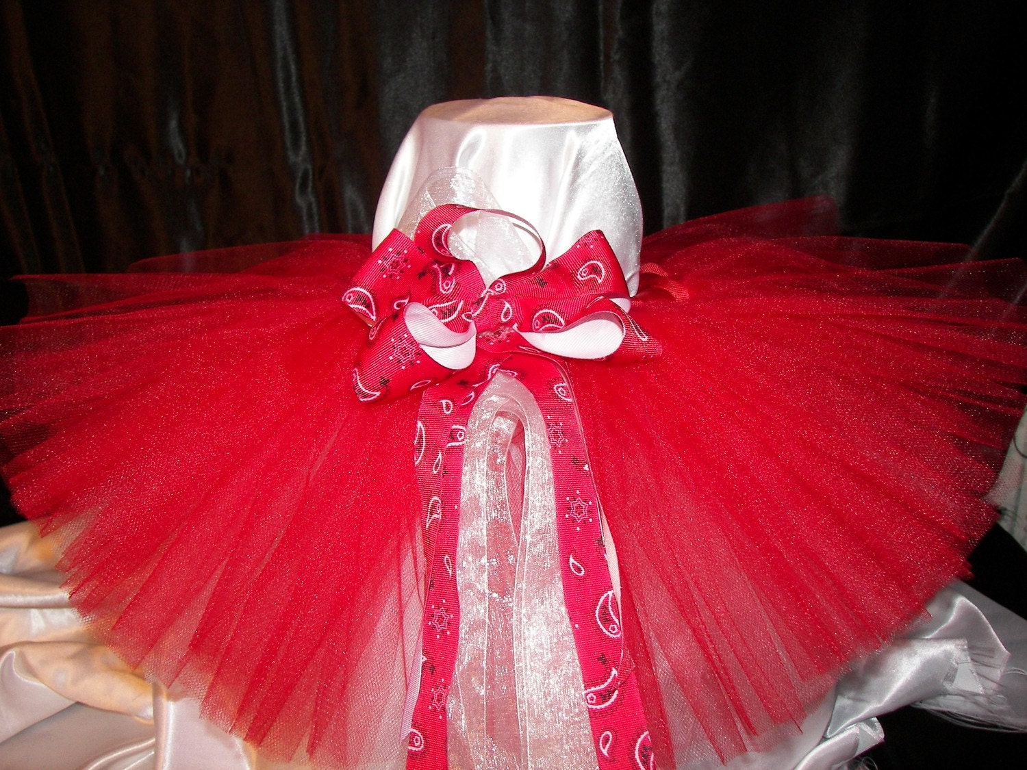 LiL Cowgirl Bling Boutique Style Tutu Set-REVERSIBLE Tutu-Bandana Print Hairbow-