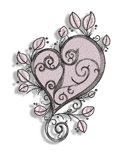 Tattoo Hearts Machine Embroidery Designs 4x4 5x7