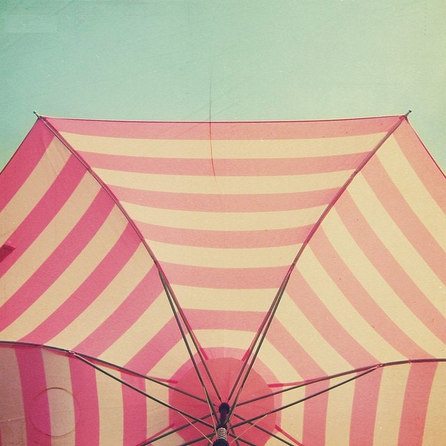 Pink Umbrella Aqua Sky
