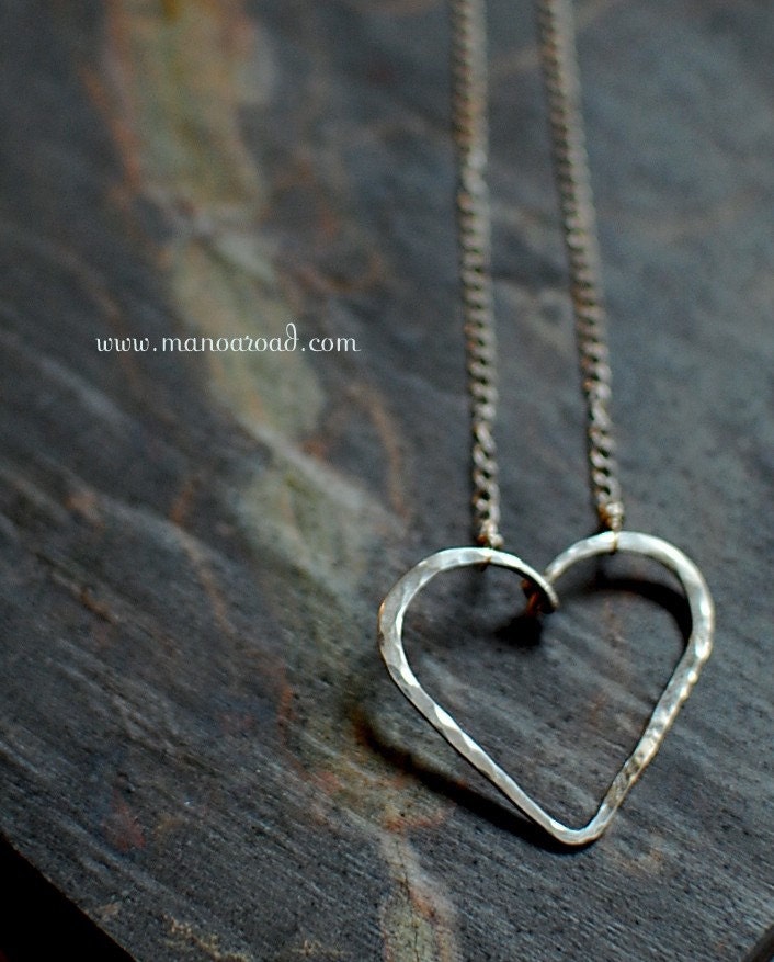 Follow Your Heart Necklace - Hammered Sterling Silver