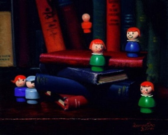 Little Women and the Men Who Love Them Original Oil Painting
