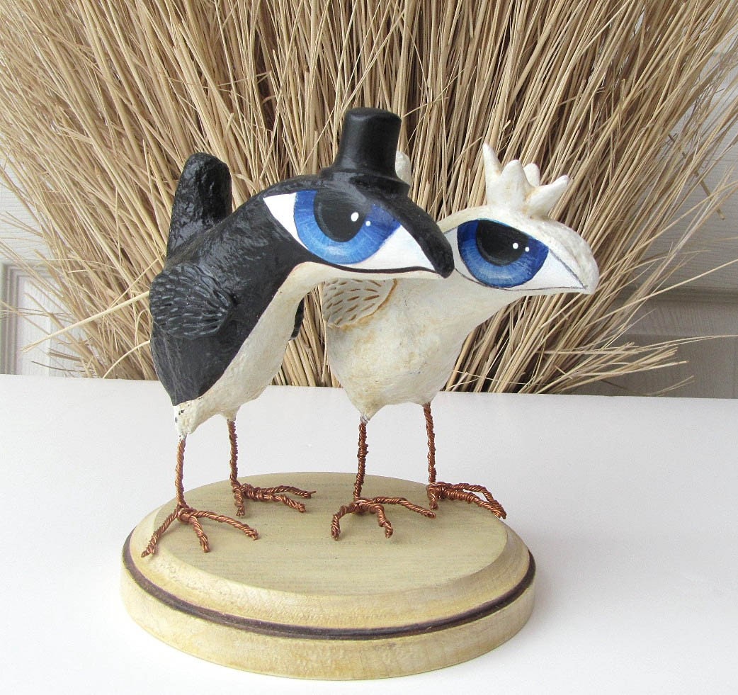 Wedding Cake Topper - Big Eye Birds - Love Birds