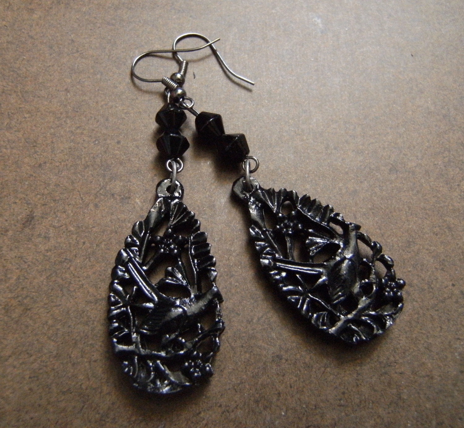 Black Sparrow Dangle earrings