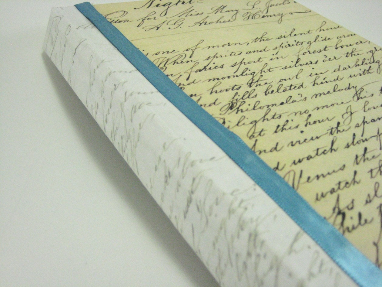 Vintage Handwriting Journal Notepad Notebook Sketchbook