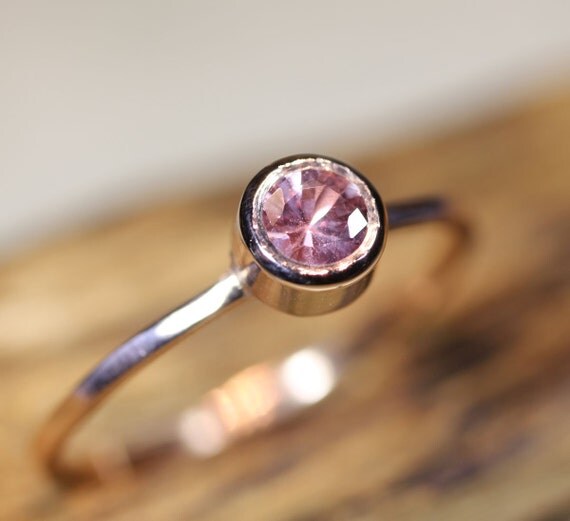 Pink Sapphire in 14K Rose Gold Ring