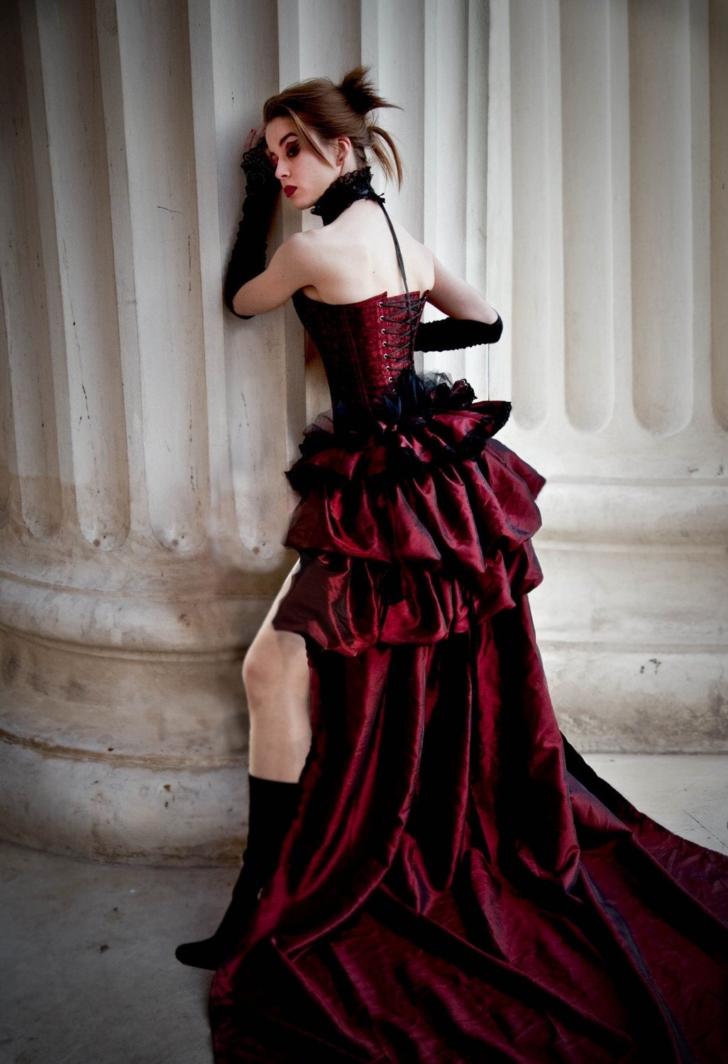 Steampunk Long Victorian Bustle Skirt Burlesque Saloon Girl LONESOME DOVE Victorian Decadence by Lovechild Boudoir