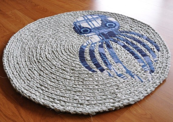 EKRA Sad Octopus Crochet Area Rug