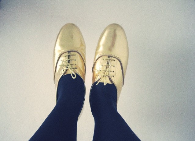 Golden or Silver oxford flats