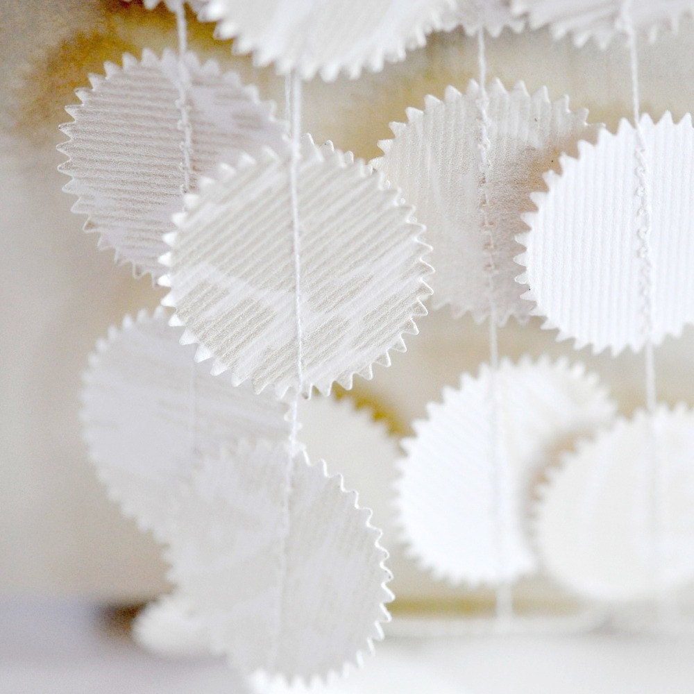 Metallic White Screenprint Paper Garland