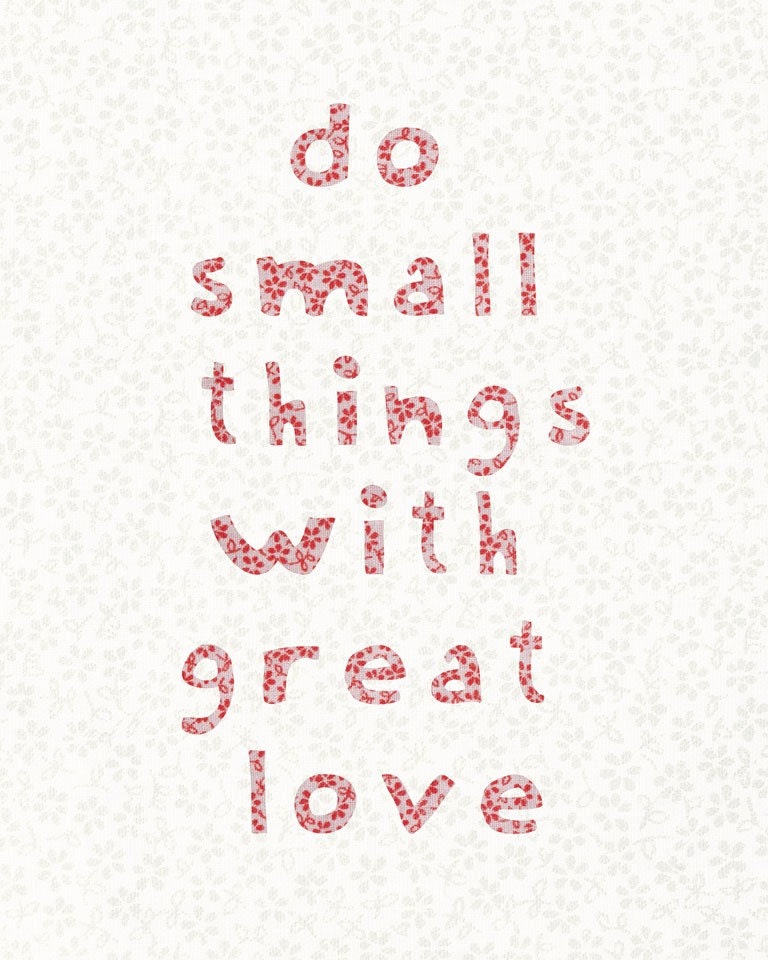 20% Off Sale Do Small Things With Great Love   8x10