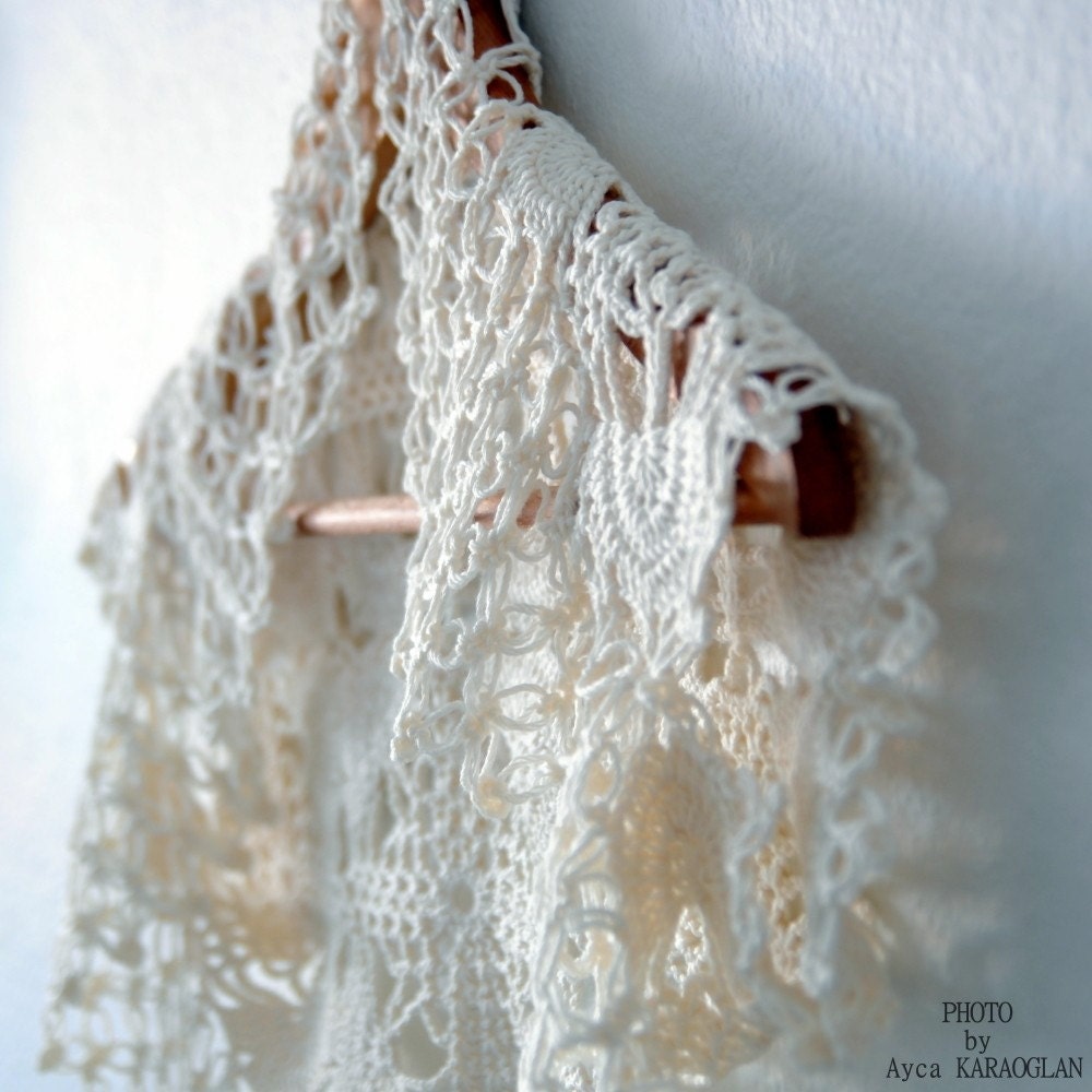 Lace Shrug For your White Gown Crochet Wedding Shrug Bolero Handmade 