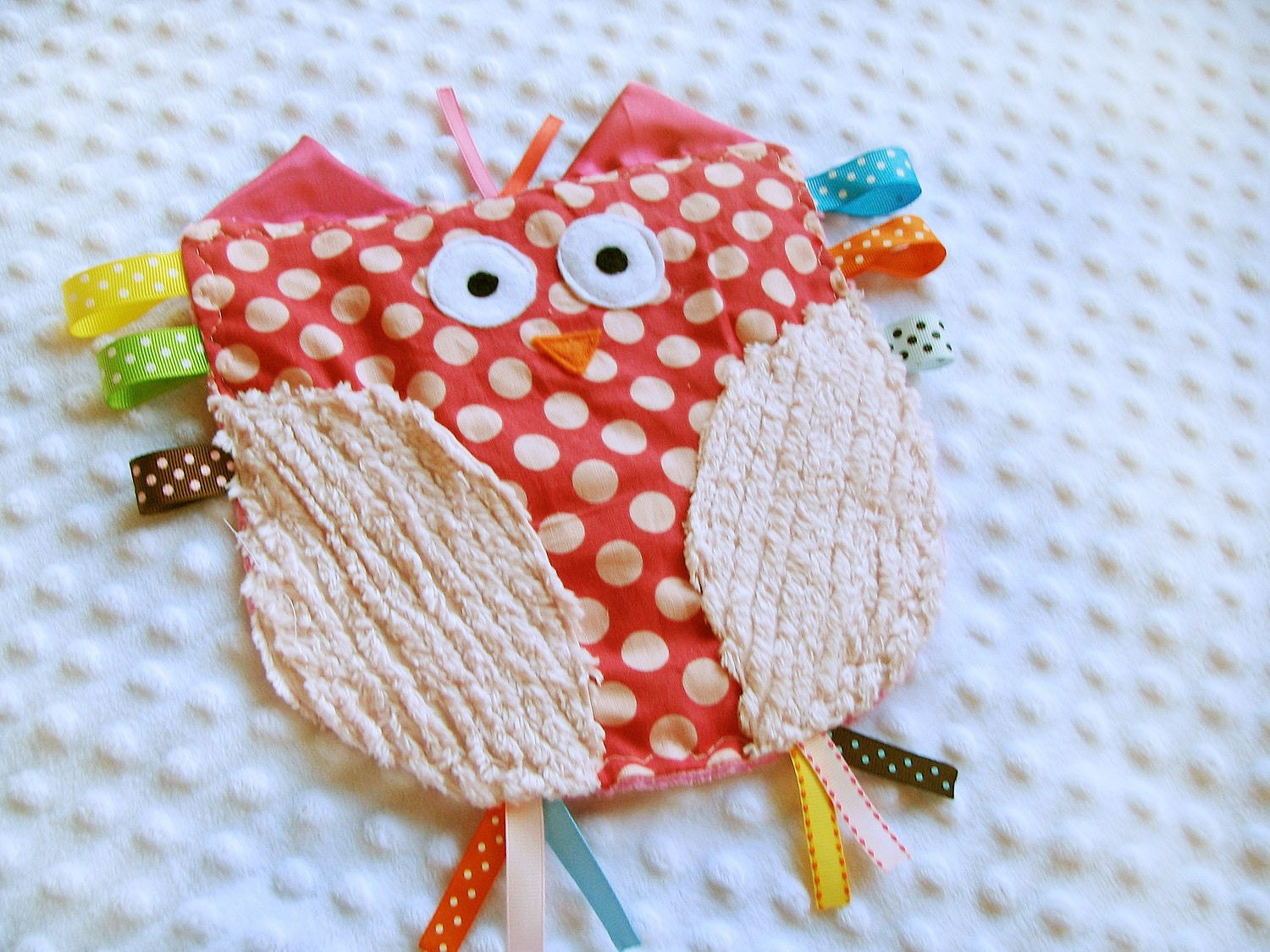 Olivia the Owl Crinkle Crackle with ribbons