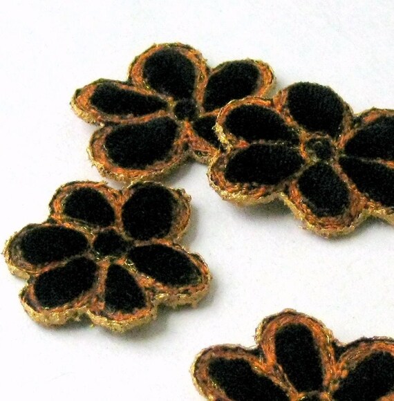 Velvet flowers embellishment halloween