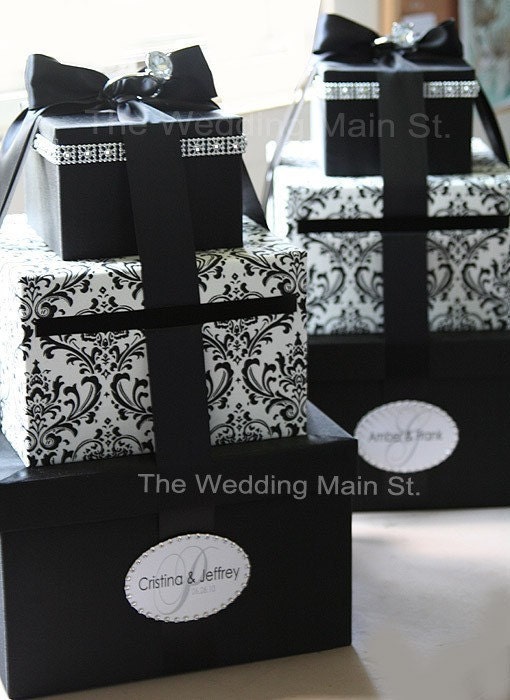Black card box wedding money holder wedding card boxes gift card boxes wish