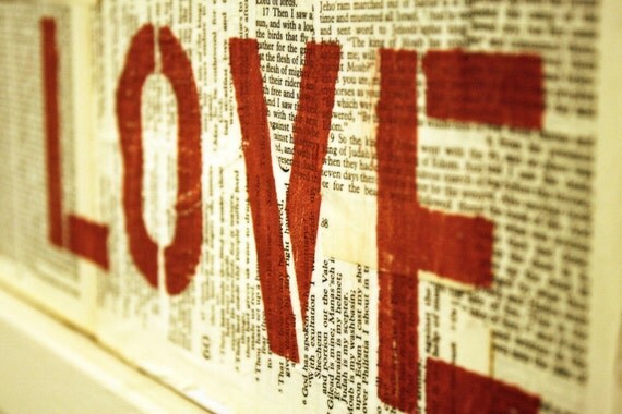 Red Letter Words  "LOVE" original canvas painting