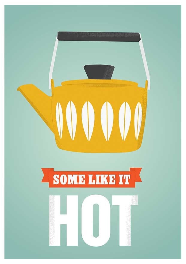 Tea Print Coffee poster Coffee pot Cathrineholm - Some Like it Hot retro art A3