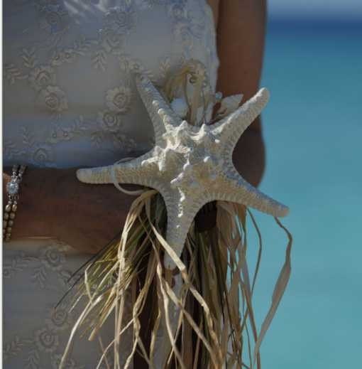 Sparkly Knobby Starfish Bridal Bouquet for Beach and Destination Weddings